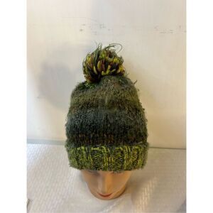 Life is Good toboggan green Pom Pom hat cap rn#109109